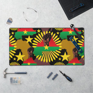 Burkina Faso Karte, Flagge und Revolution Fest Schreibtischunterlage