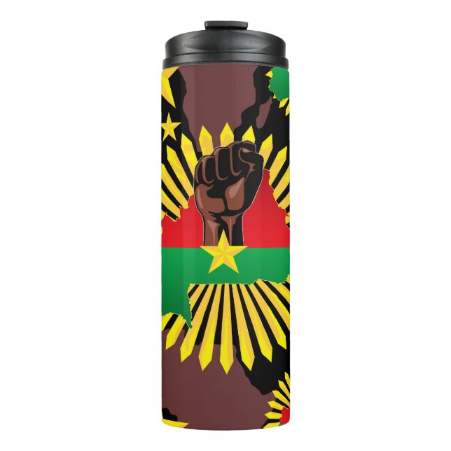 Burkina Faso Karte, Flagge und Revolution Fest Thermosbecher (Vorderseite)