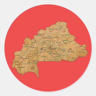 Burkina Faso Kartenaufkleber Runder Aufkleber