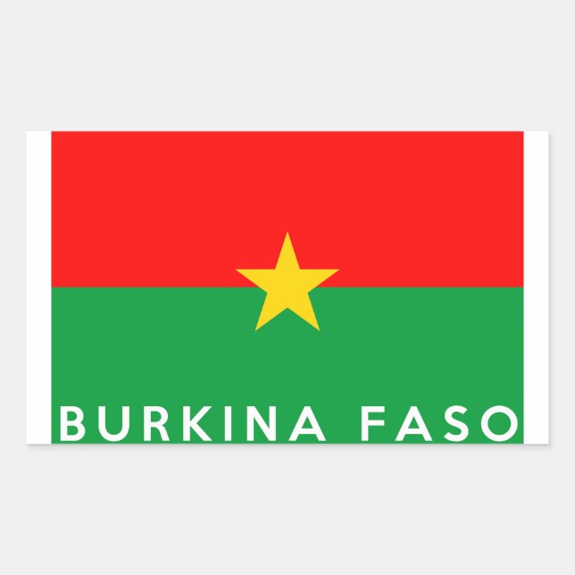 Burkina Faso Ländername Rechteckiger Aufkleber (Vorderseite)