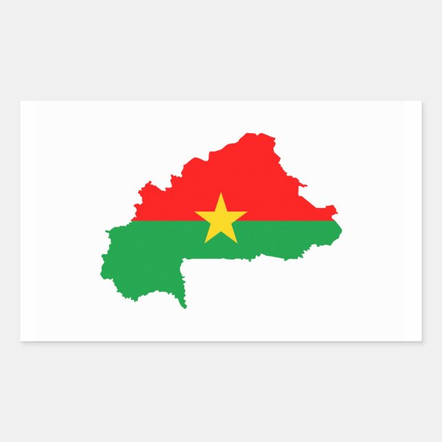Burkina Faso Landkarte Form Silhouette Rechteckiger Aufkleber (Vorderseite)
