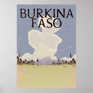 Burkina Faso Landschaft Reiseplakat Druck Poster