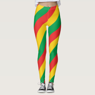 Burkina Faso - Nationalflaggenfarben Diagonal Leggings