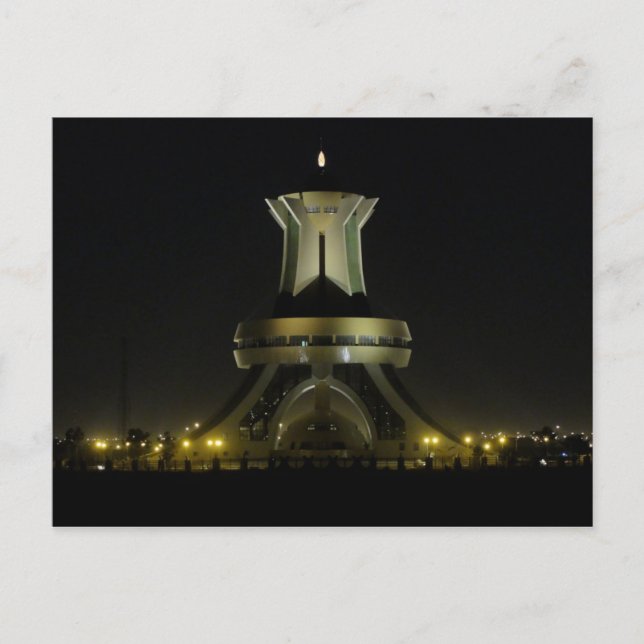 Burkina Faso - Ouagadougou - Denkmal bei Nacht Postkarte (Vorderseite)