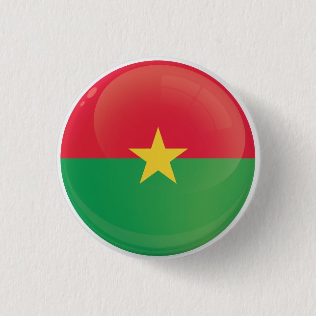 Burkina Faso Round-Icon-Flagge Button (Vorderseite)