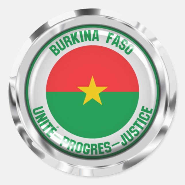 Burkina Faso RundEmblem Runder Aufkleber (Vorderseite)