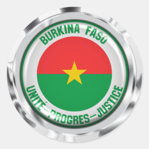 Burkina Faso RundEmblem Runder Aufkleber