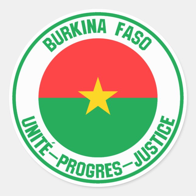 Burkina Faso RundEmblem Runder Aufkleber (Vorderseite)