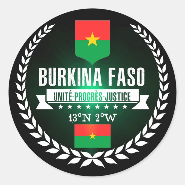 Burkina Faso Runder Aufkleber (Vorderseite)