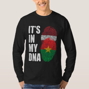 Burkina Faso und lettische DNA-Erbe-Flagge mischen T-Shirt