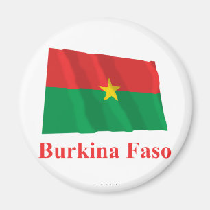 Burkina Faso wellenartig bewegende Flagge mit Magnet