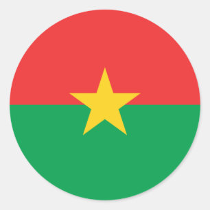 Burkinabé-Flagge, Flagge Burkina Fasos Runder Aufkleber