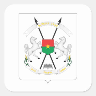 Burkinabé-Wappen, Burkina Faso Quadratischer Aufkleber