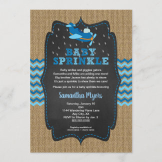 Burlap Airplanes Boy Baby-Sprinkladen Einladung
