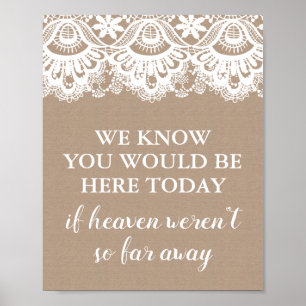Burlap and Lace wir wissen, dass Sie heute hier se Poster