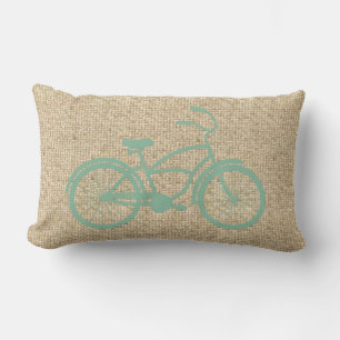 Burlap aquamarines Fahrraddekorationskissen Lendenkissen