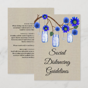 Burlap Blue Floral Mason Jar Sicherheitsmaßnahmen Begleitkarte