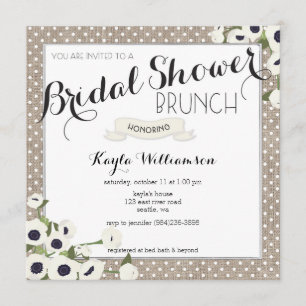 Burlap Blume Brautparty Brunch Einladung