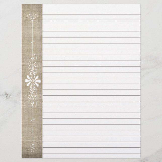 Burlap Board Border Brown | Weiße Seiten (Vorderseite)