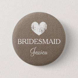 Burlap-Bridesmaid-Taste für Country-schicke Hochze Button