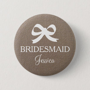 Burlap-Bridesmaid-Taste für Party der Hochzeit auf Button