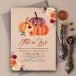 Burlap Burnt Orange Floral Pumpkin Brautparty Einladung<br><div class="desc">Erleben Sie das elegante Brautparty mit wunderschönen Blume und moderner Typografie. Fügen Sie einfach Ihre Veranstaltungsdetails zu dieser einfach zu bedienenden Vorlage hinzu,  um sie zu einer einmaligen Einladung zu machen.</div>