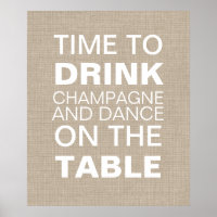 Burlap Champagne Party Poster