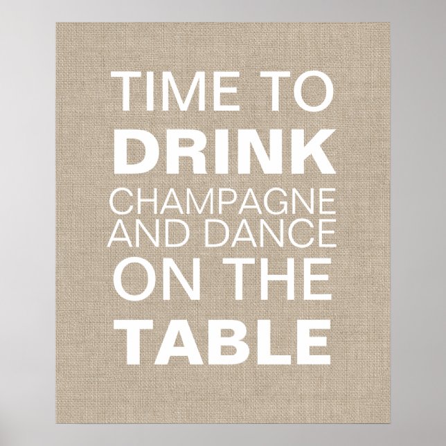 Burlap Champagne Party Poster (Vorne)