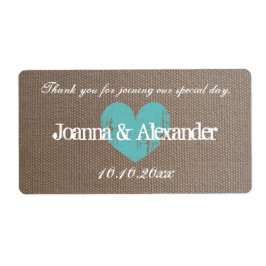 Burlap Country schicke Hochzeitswasser Flaschen Et