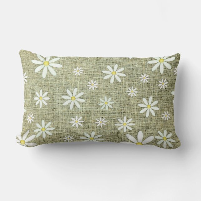 Burlap Daisy Lendenkissen (Vorderseite)