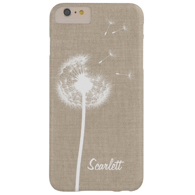 Burlap Dandelion Mit Monogramm iPhone 6/6s Plus Ge Case-Mate iPhone Hülle (Rückseite)