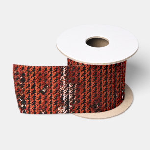 Burlap Distressed Burnt Orange Brown Muster Satinband