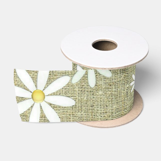Burlap Gänseblümchen Satinband (Spule)