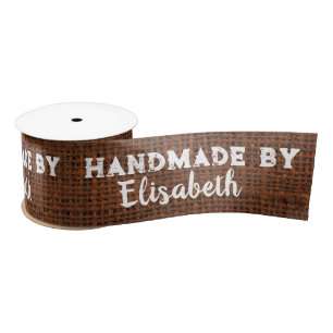 Burlap-Handmade by Add Name Fabric Labels zu schne Satinband