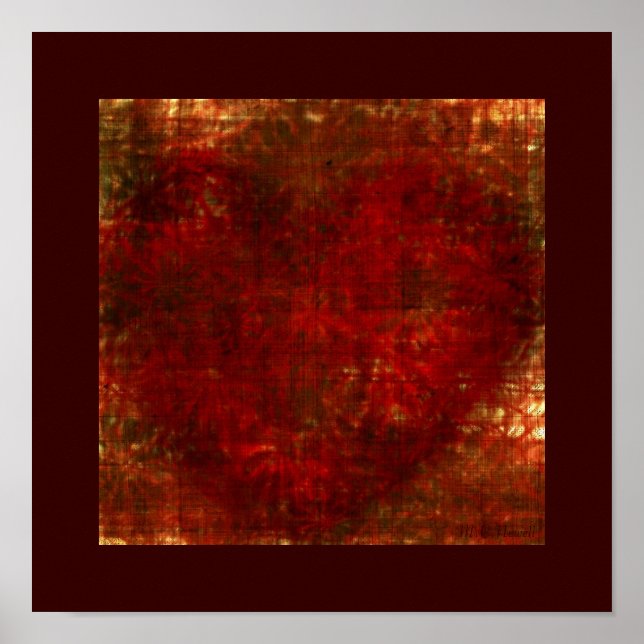 Burlap Heart Print (12x12) Poster (Vorne)