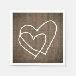 Burlap Hearts Rustikale Hochzeit Serviette