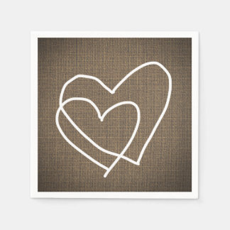 Burlap Hearts Rustikale Hochzeit Serviette