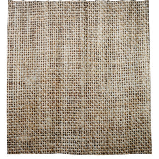 Burlap Hessian Hintergrundtextur Duschvorhang