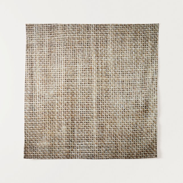 Burlap Hessian Hintergrundtextur Wandteppich (Vorderseite)
