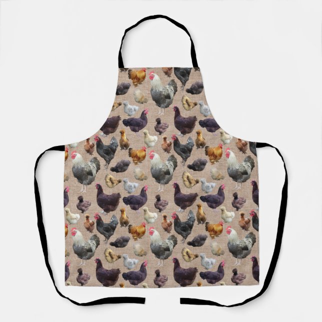 Burlap Hinterhof Hühner Schürze (Vorderseite)