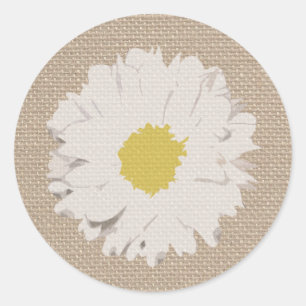 Burlap Inspiriert Daisy Sticker