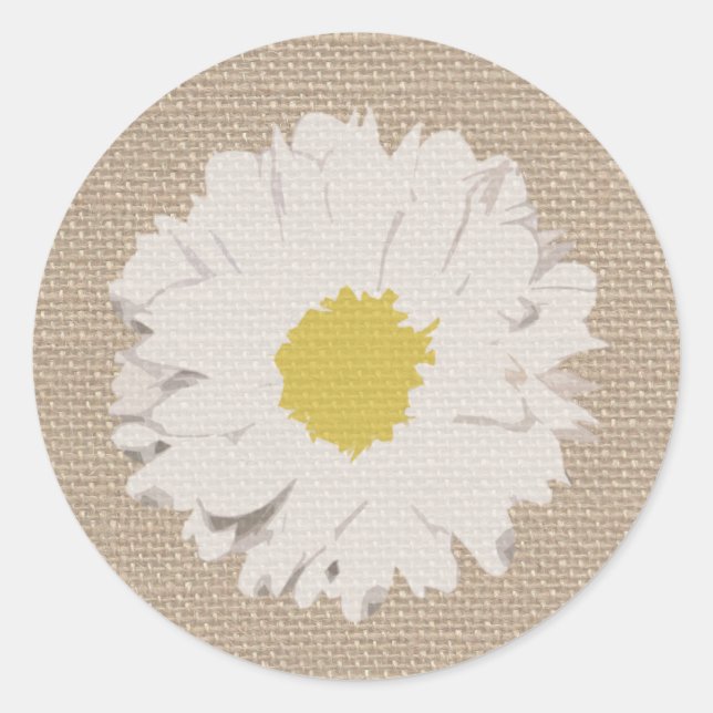 Burlap Inspiriert Daisy Sticker (Vorderseite)
