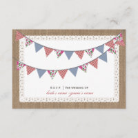 Burlap Inspiriert Floral & Gingham Bunting UAWG