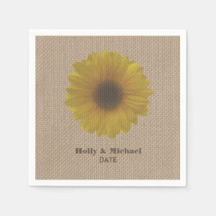 Burlap Inspiriert Gelbe Sonnenblume Hochzeit Napki Serviette