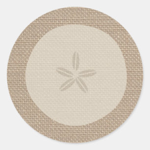 Burlap-Inspiriert Sand-Dollar-Sticker Runder Aufkleber
