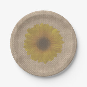 Burlap Inspiriert Sonnenblume Pappteller
