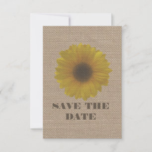 Burlap Inspiriert Sonnenblume Save the Date