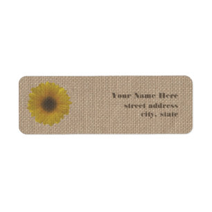 Burlap-Inspiriert Sunflower-Adressetiketten