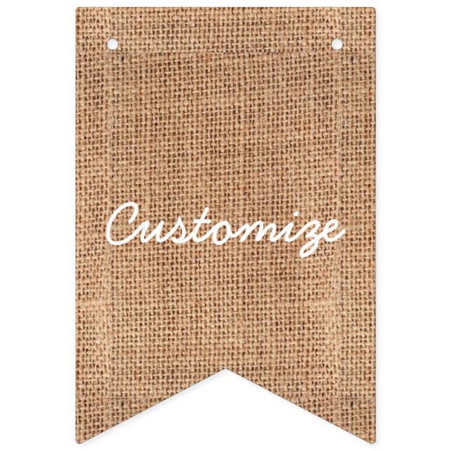 Burlap Jute Bunting Customizing Wimpelkette (Erste Fahne)