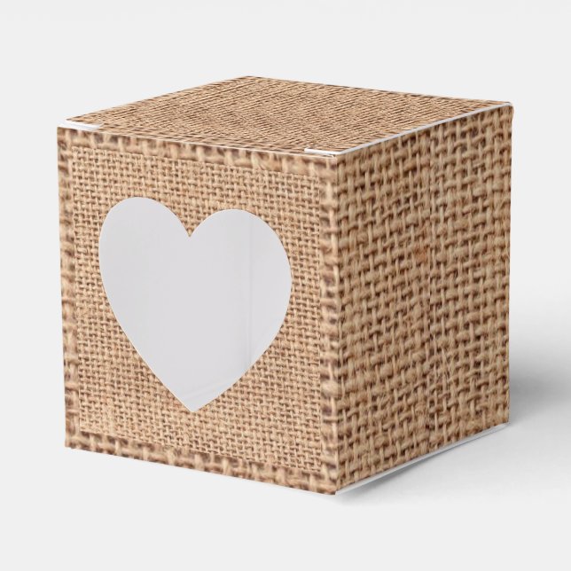 Burlap Jute Favor Geschenkschachtel (Vorderseite)